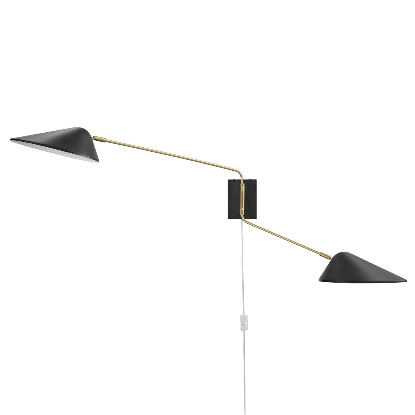 Journey 2-Light Swing Arm Wall Sconce Black