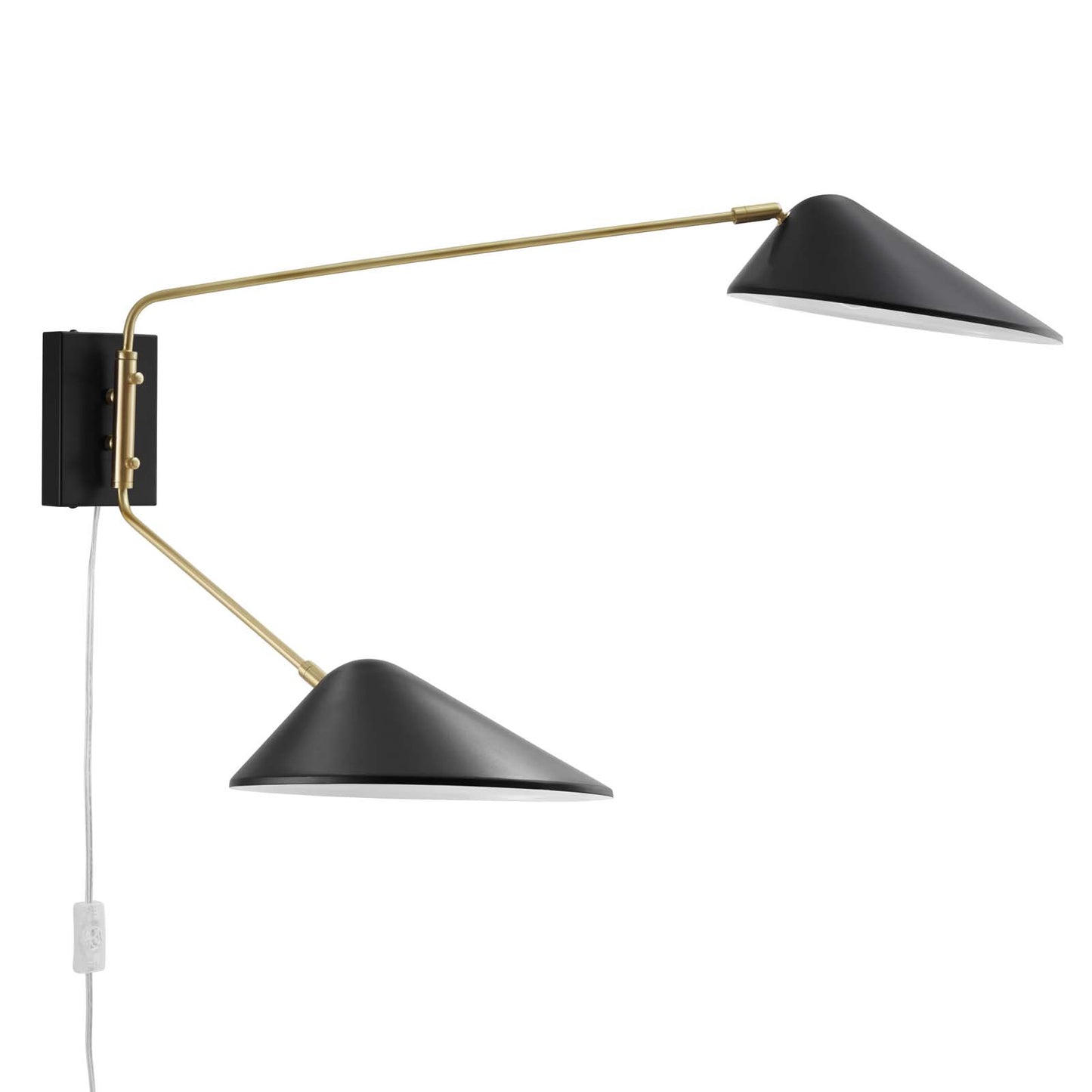 Journey 2-Light Swing Arm Wall Sconce Black