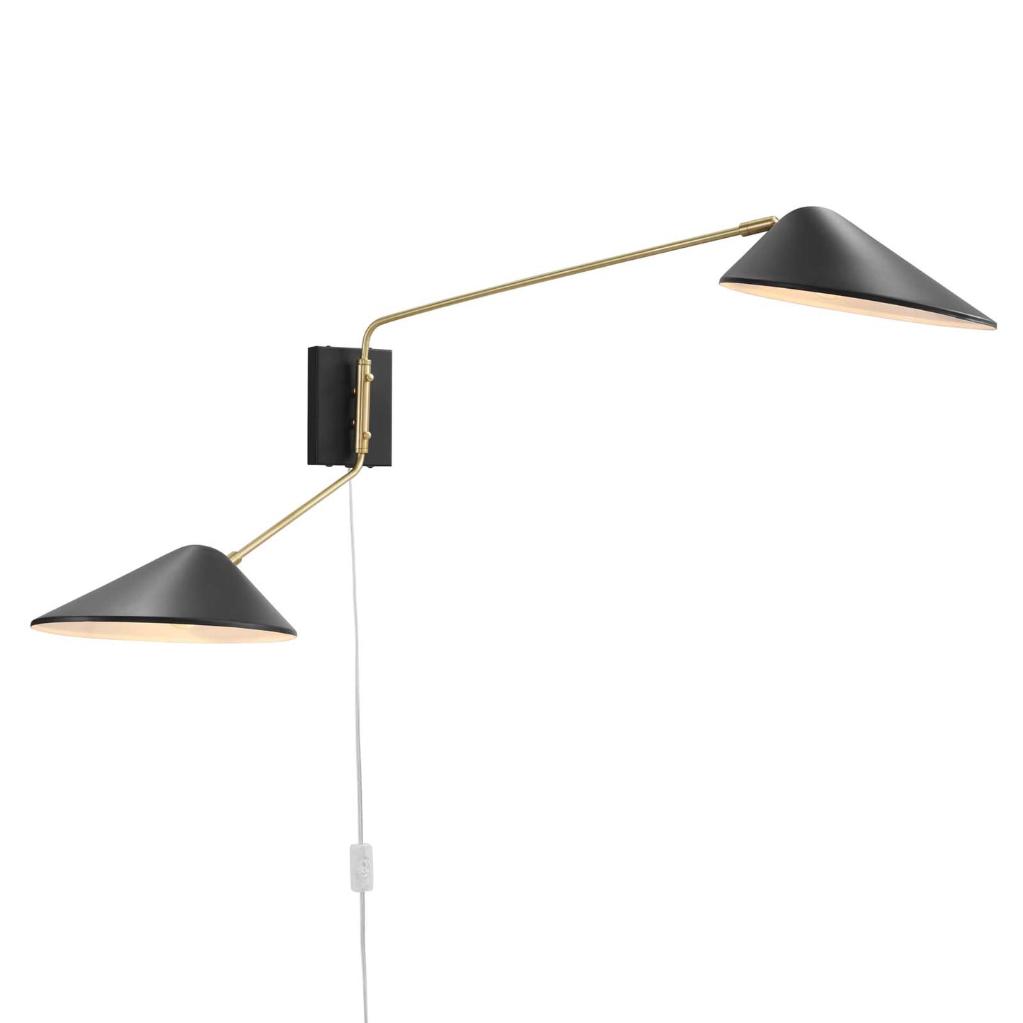 Journey 2-Light Swing Arm Wall Sconce Black