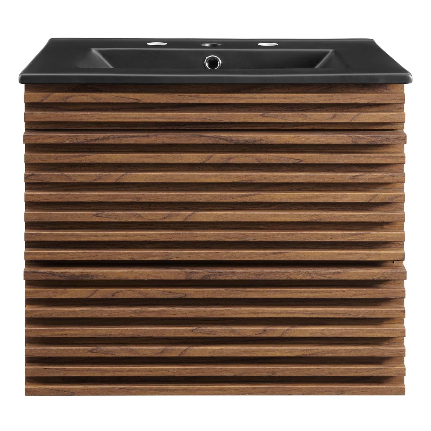 Render 24" Wall-Mount Bathroom Vanity Walnut Black EEI-5364-WAL-BLK