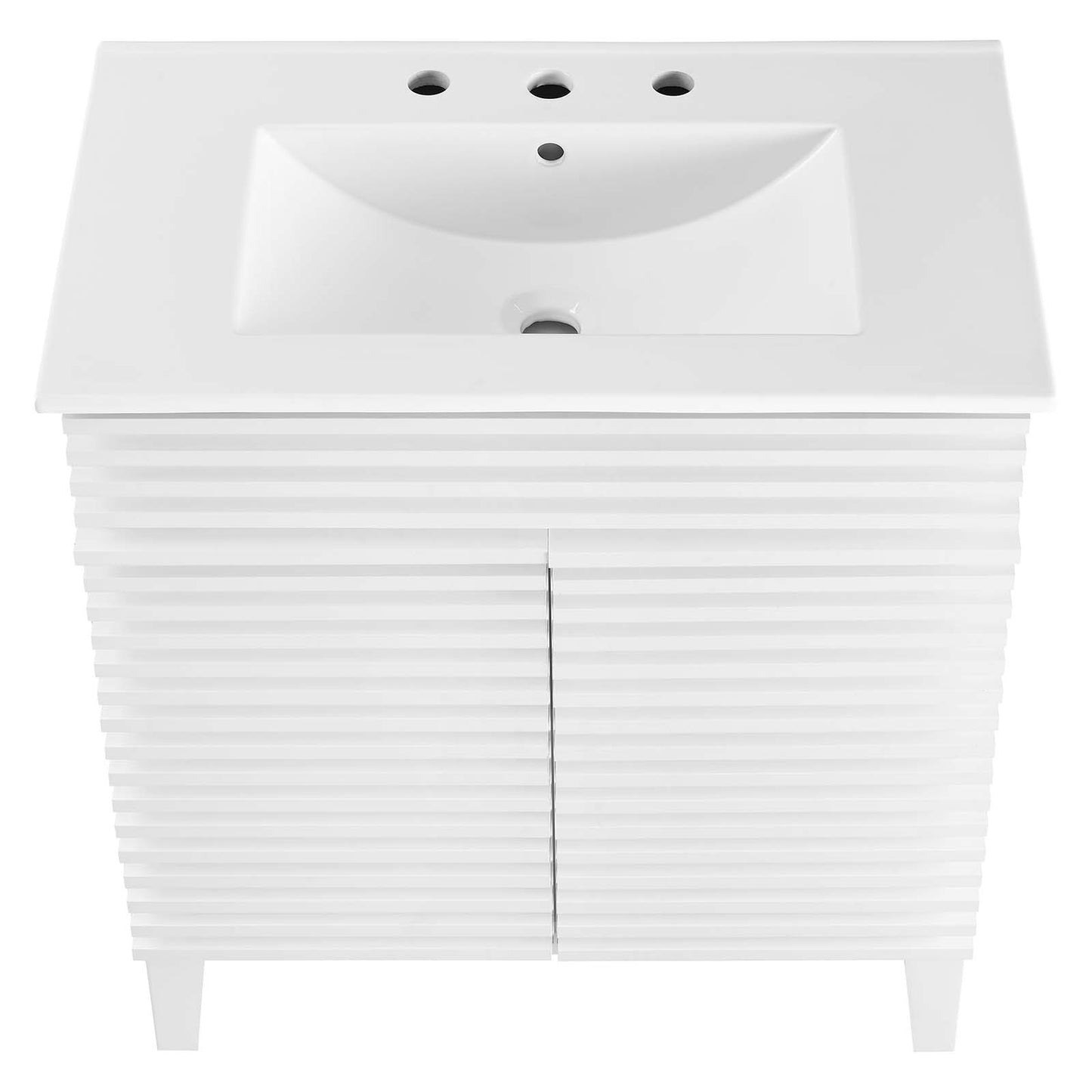 Render 30" Bathroom Vanity Cabinet White White EEI-5422-WHI-WHI