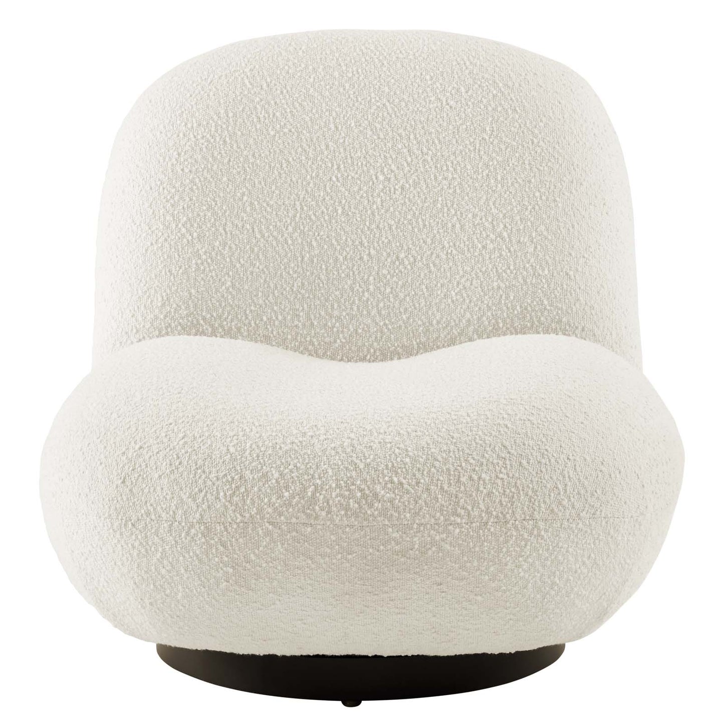 Kindred Boucle Upholstered Upholstered Fabric Swivel Chair Black Ivory