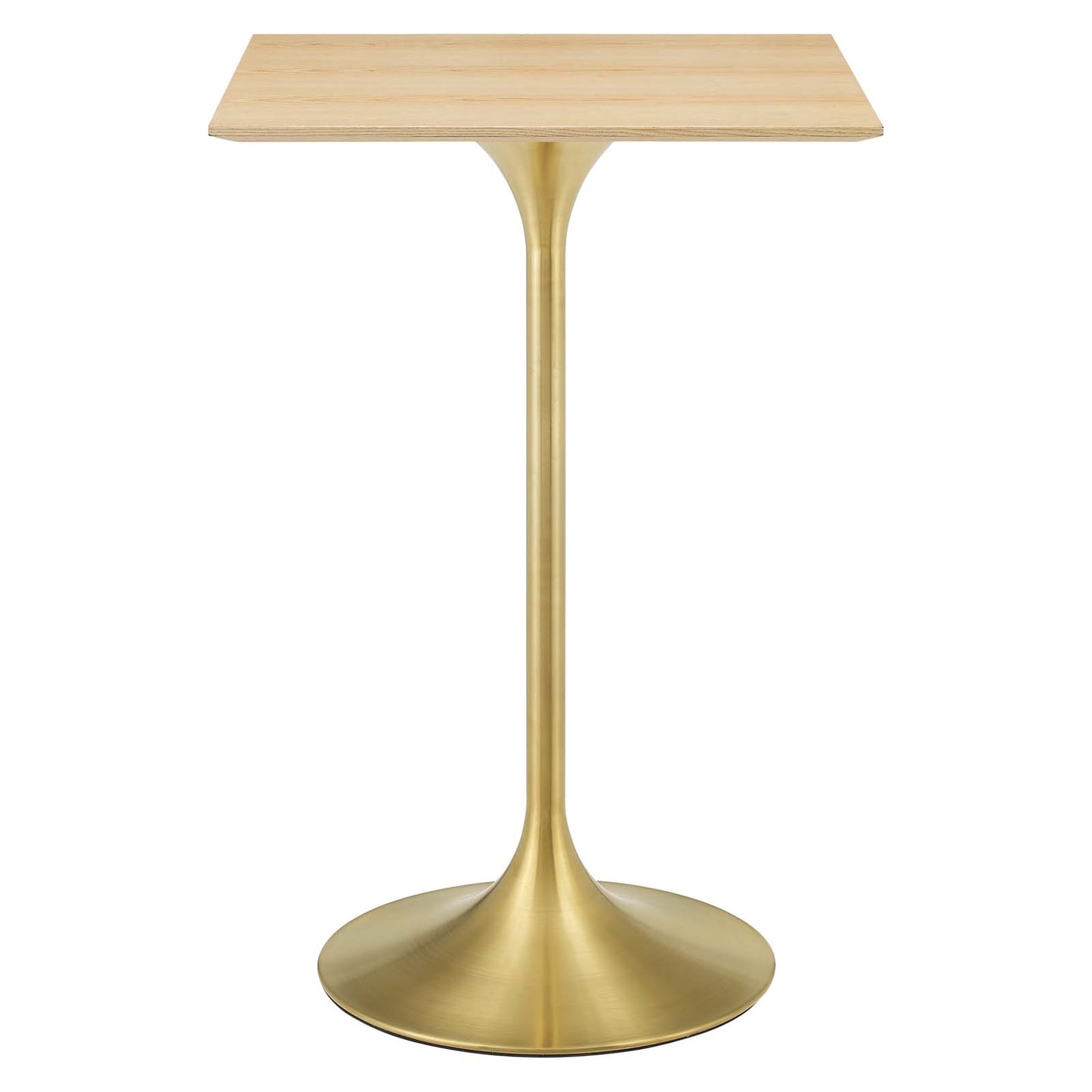 Lippa 28" Square Wood Bar Table Gold Natural EEI-5532-GLD-NAT