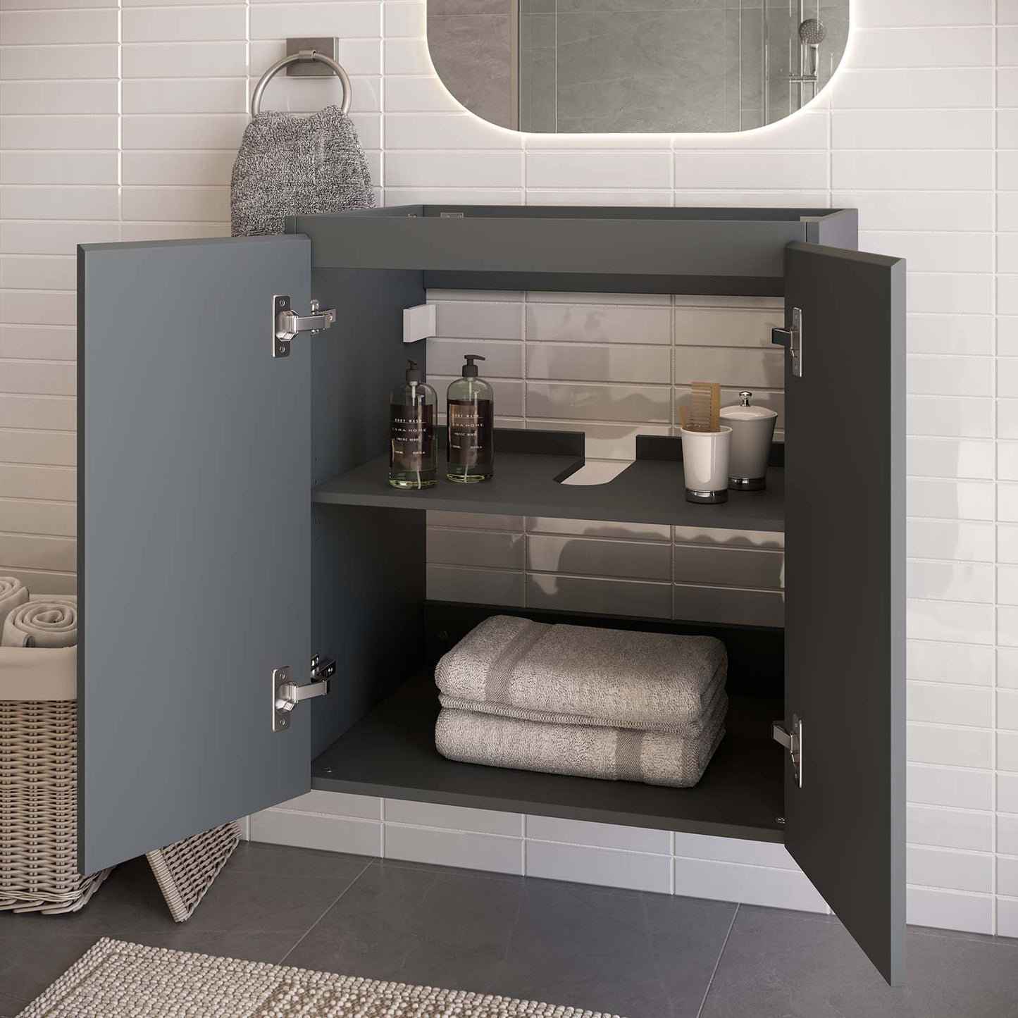 Vitality 24" Wall-Mount Bathroom Vanity (Sink Basin Not Included) Gray EEI-5557-GRY