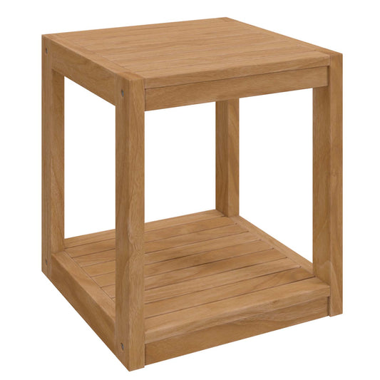 Carlsbad Teak Wood Outdoor Patio Side Table Natural