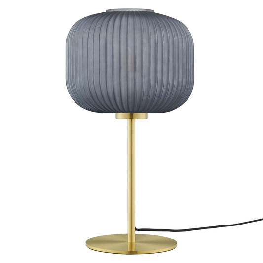 Reprise Glass Sphere Glass and Metal Table Lamp Black Satin Brass EEI-5622-BLK-SBR