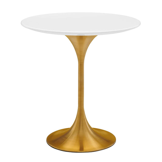 Lippa 20" Round Side Table Gold White