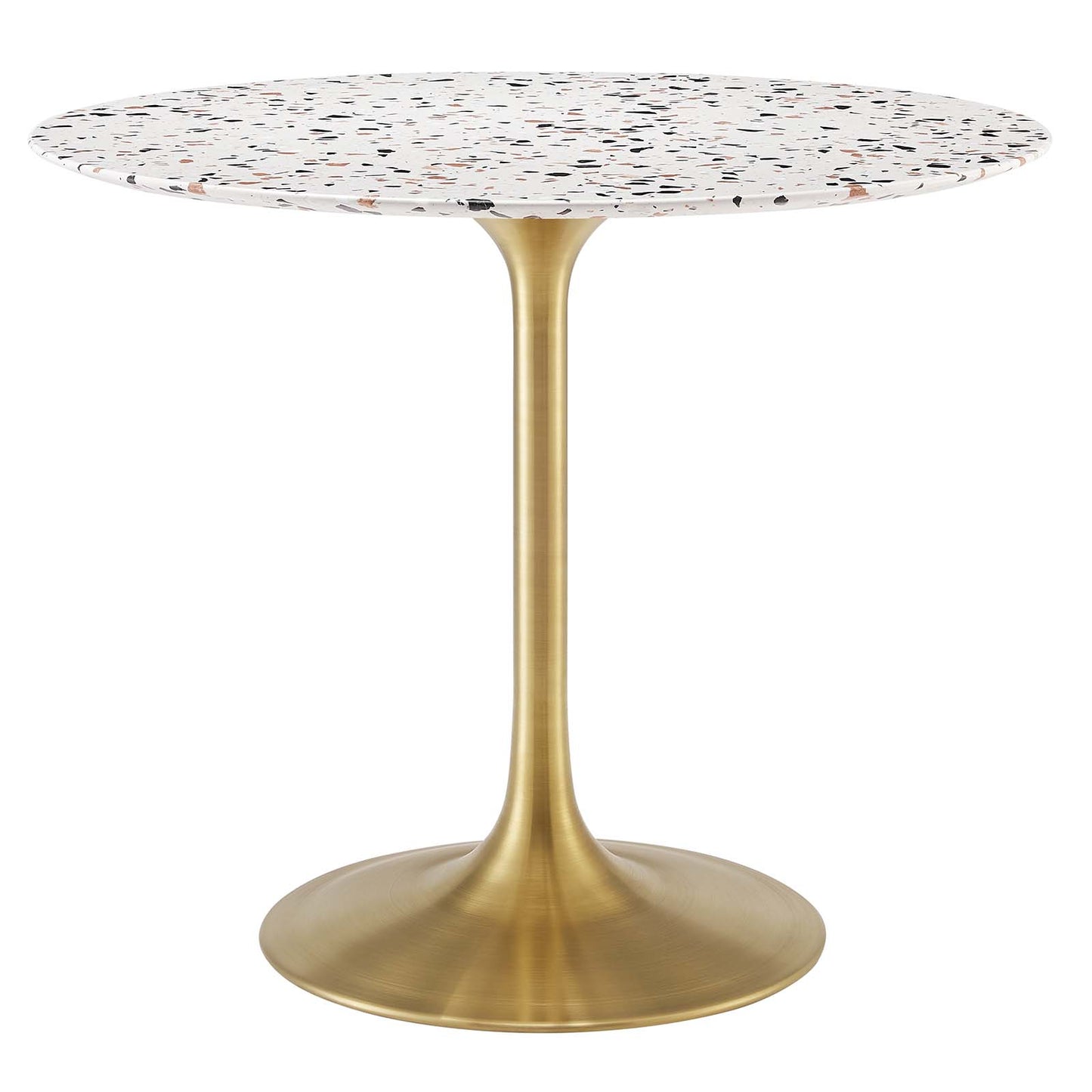 Lippa 36" Round Terrazzo Dining Table Gold White EEI-5715-GLD-WHI