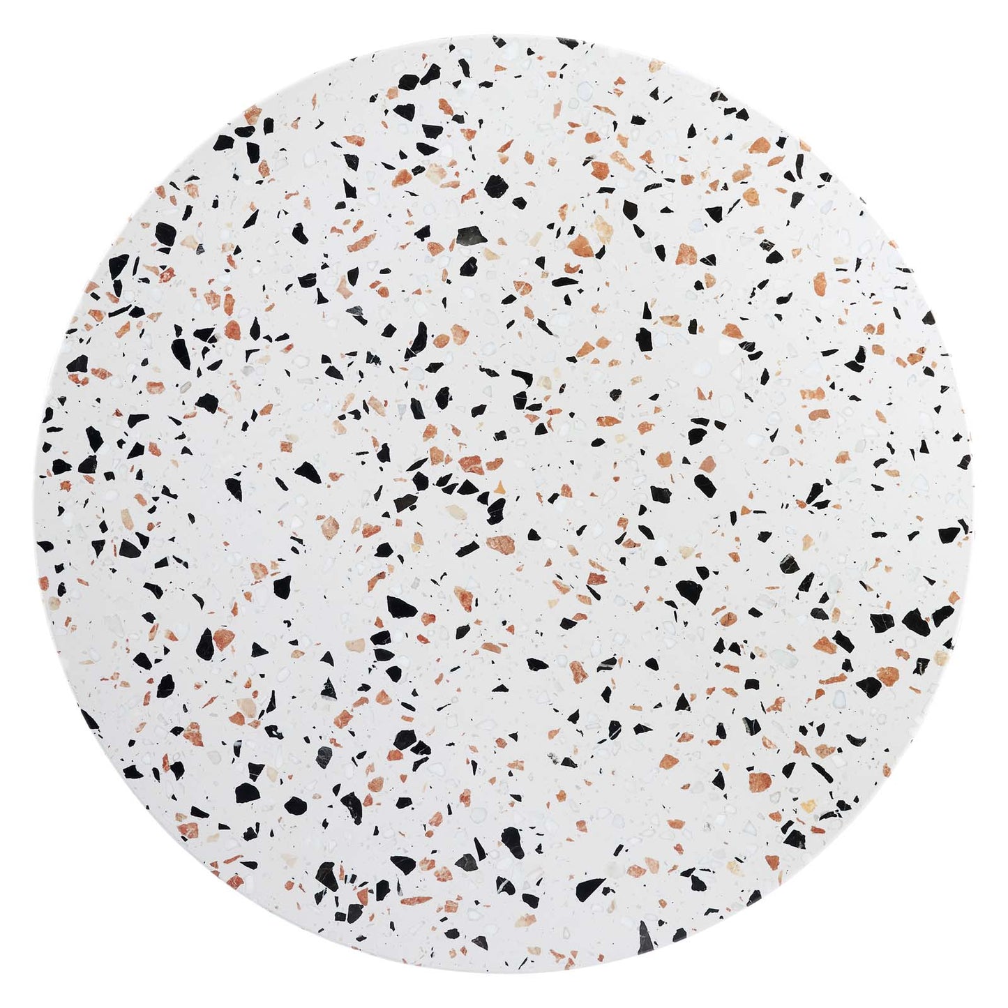 Verne 36" Round Terrazzo Dining Table Gold White EEI-5717-GLD-WHI