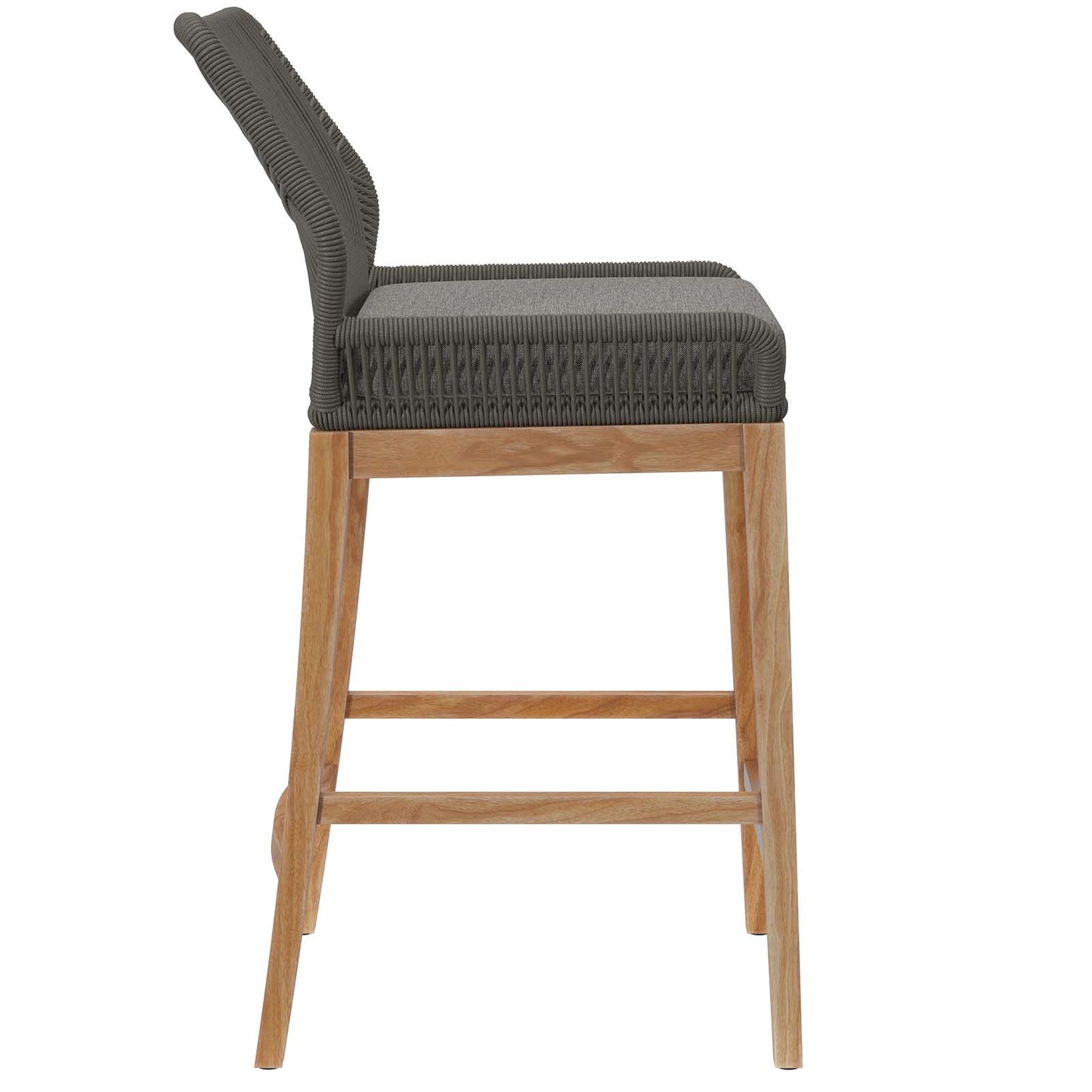 Wellspring Outdoor Patio Outdoor Patio Teak Wood Bar Stool Gray Graphite