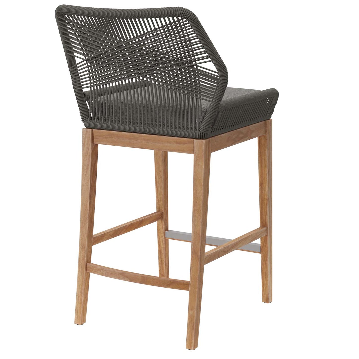 Wellspring Outdoor Patio Outdoor Patio Teak Wood Bar Stool Gray Graphite