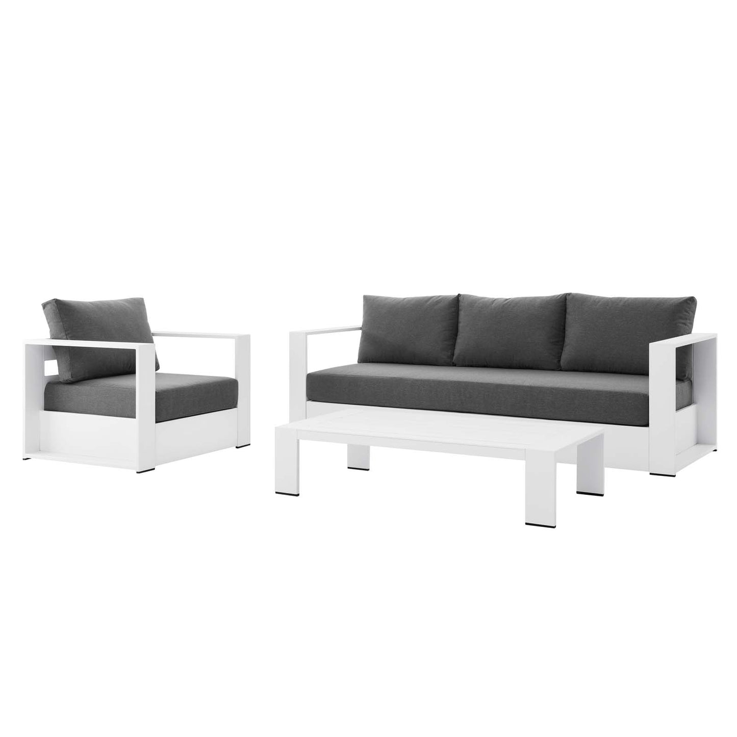 Tahoe 3-Piece Outdoor Patio Powder-Coated Aluminum Set by Modway