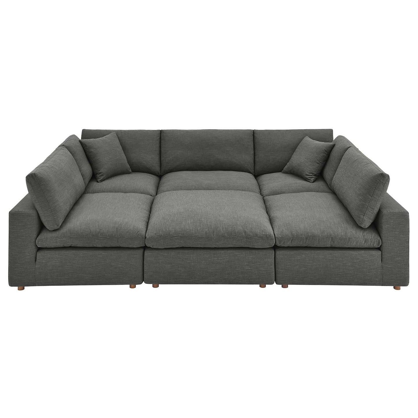 Commix Down Filled Overstuffed 6-Piece Sectional Sofa Gray EEI-5761-GRY