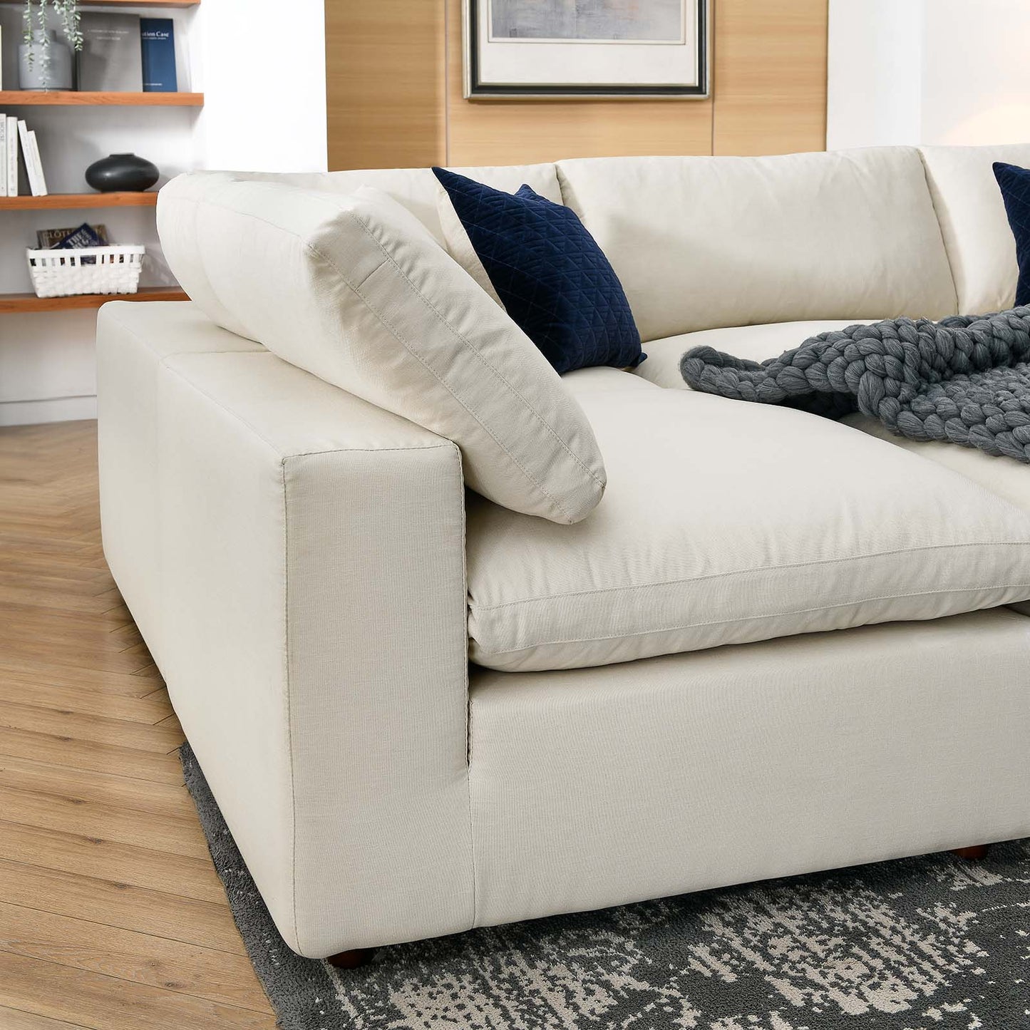 Commix Down Filled Overstuffed 6-Piece Sectional Sofa Light Beige EEI-5761-LBG