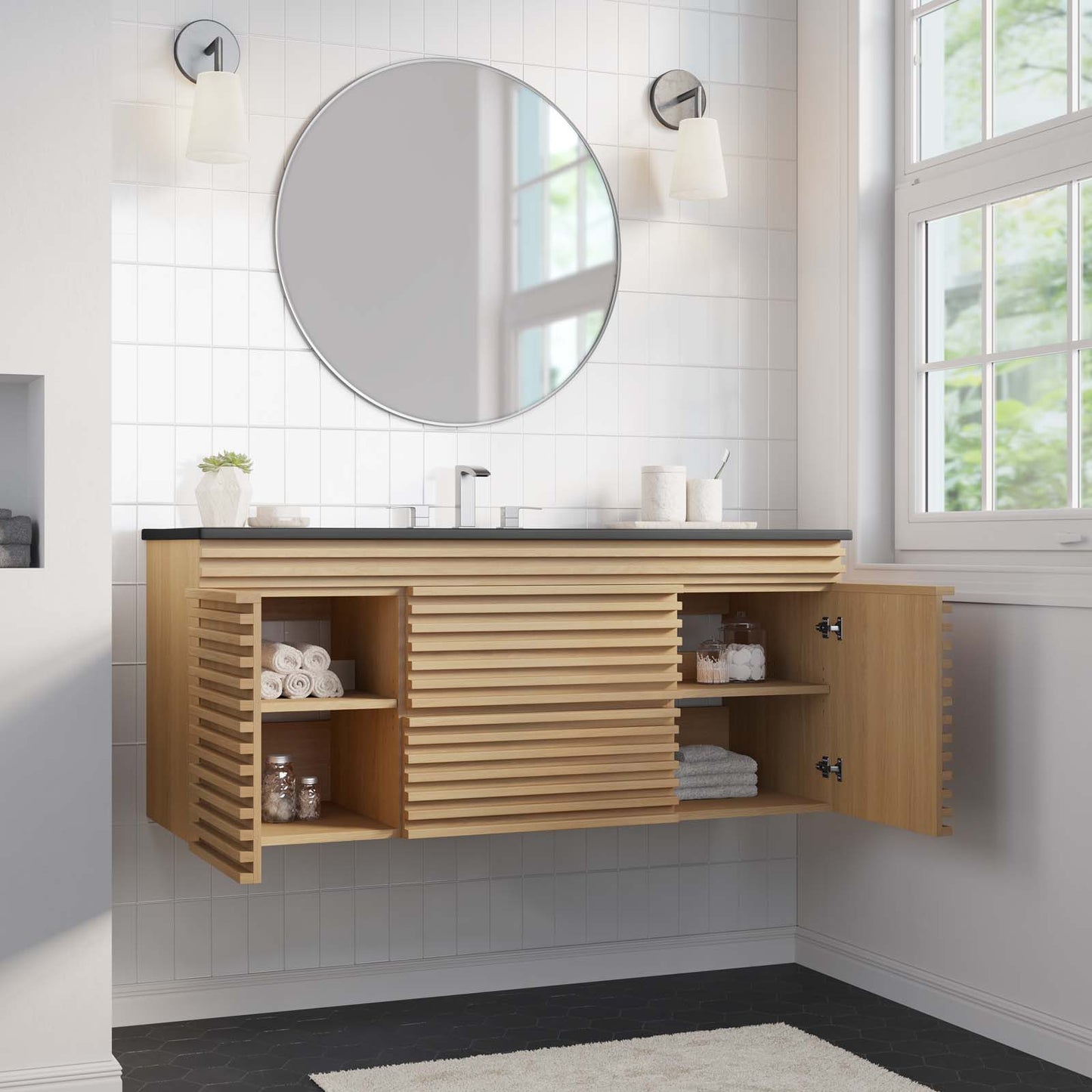Render 48" Wall-Mount Bathroom Vanity by Modway