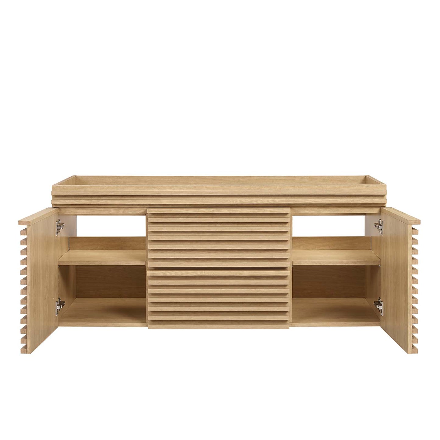 Render 48" Single Sink Compatible (Not Included) Bathroom Vanity Cabinet Oak EEI-5866-OAK