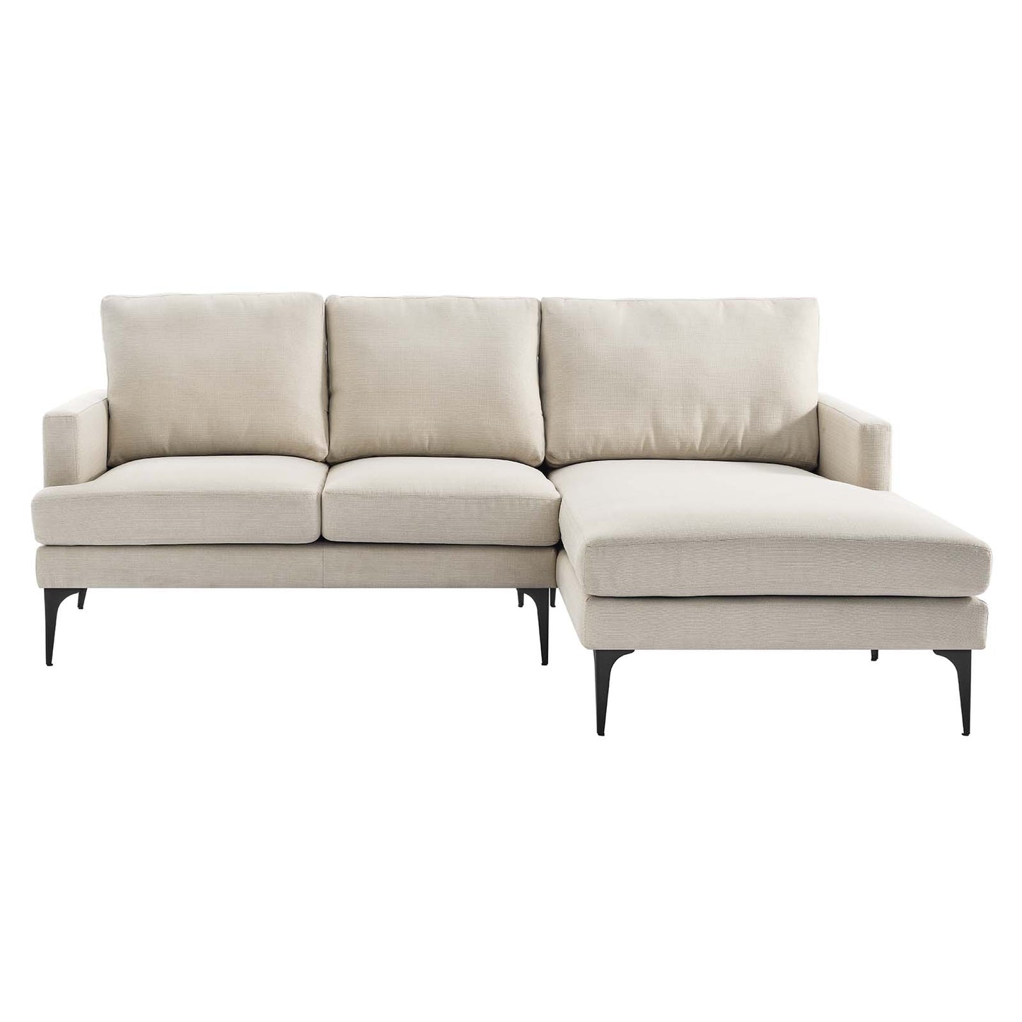 Evermore Right-Facing Upholstered Fabric Sectional Sofa Beige EEI-6012-BEI