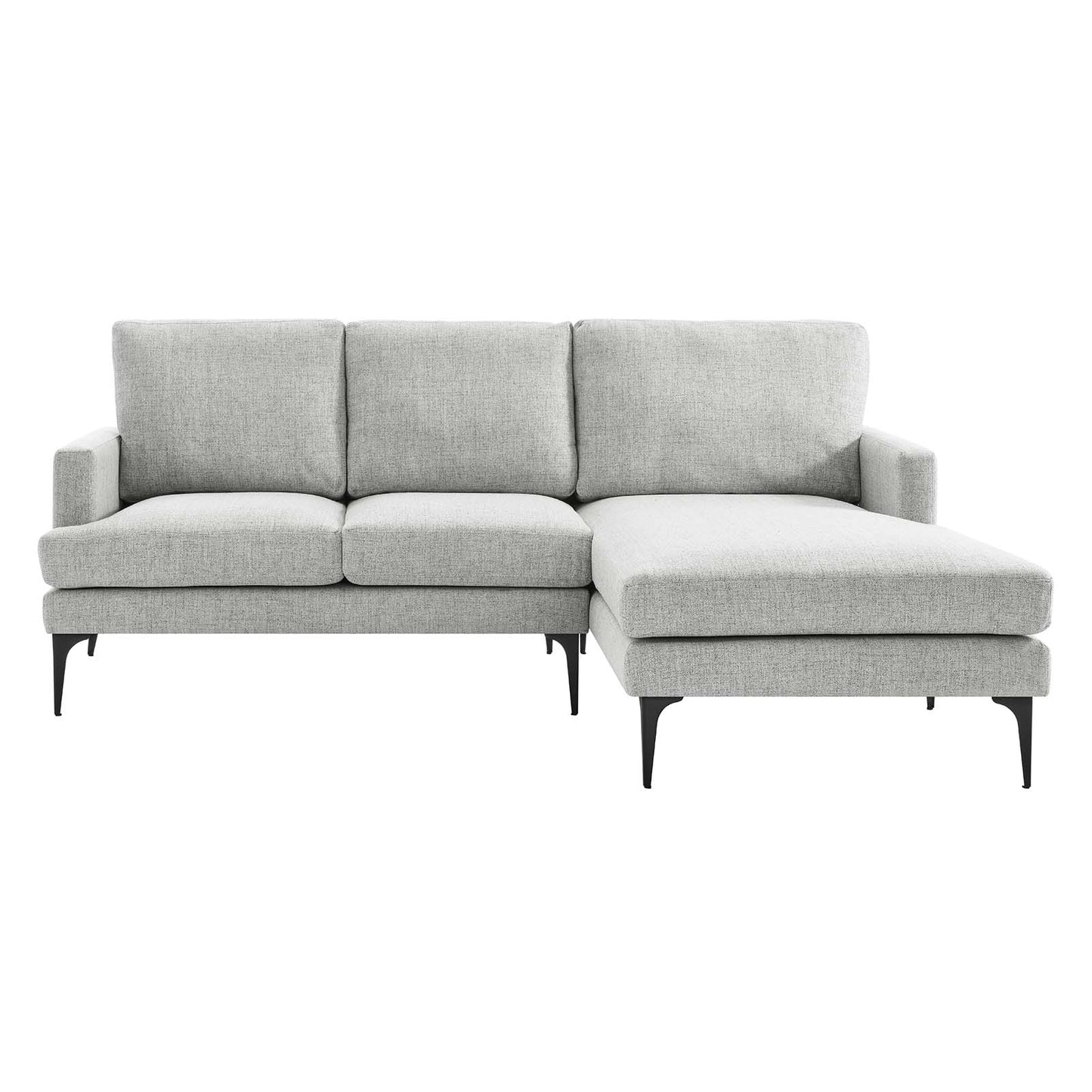 Evermore Right-Facing Upholstered Fabric Sectional Sofa Light Gray EEI-6012-LGR
