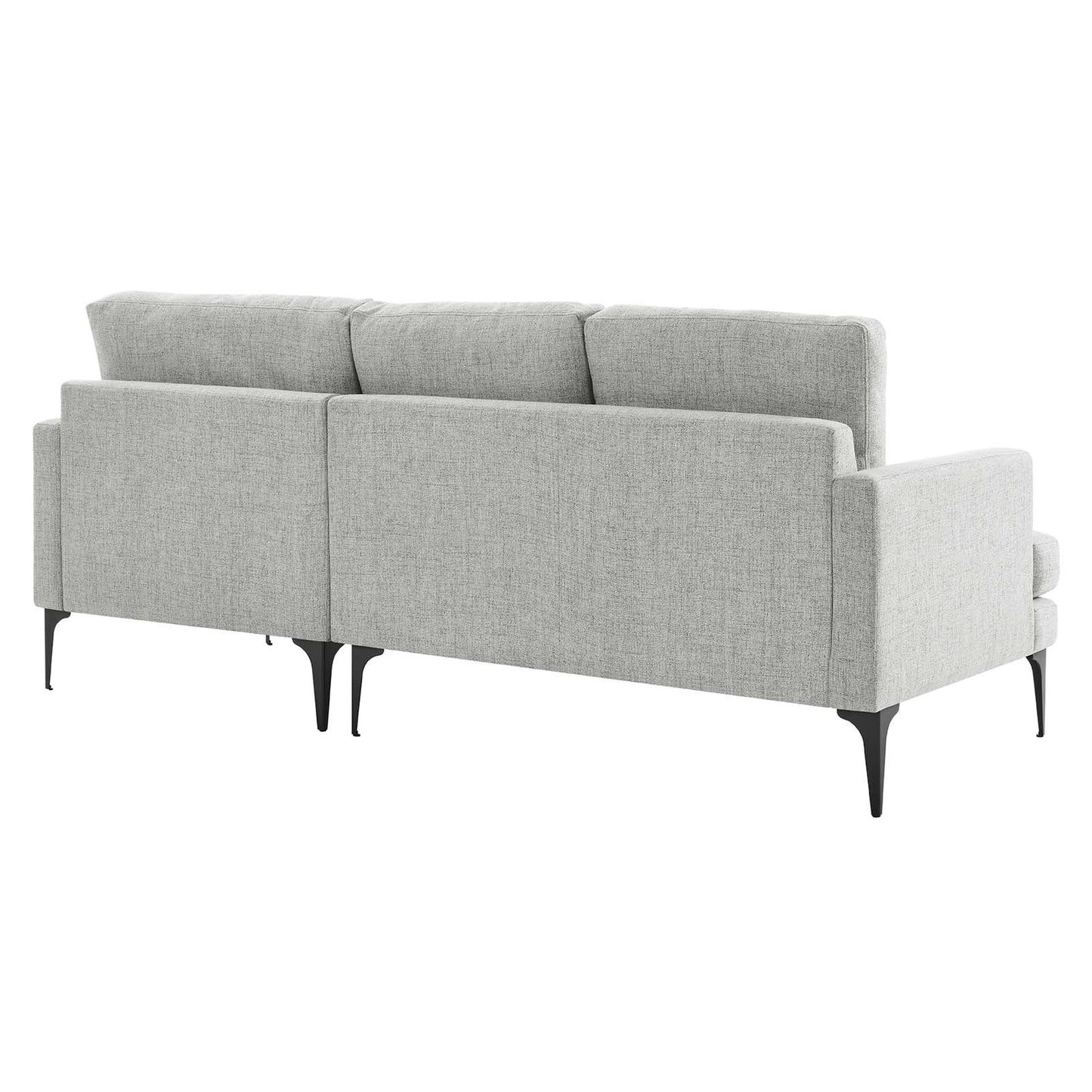 Evermore Right-Facing Upholstered Fabric Sectional Sofa Light Gray EEI-6012-LGR