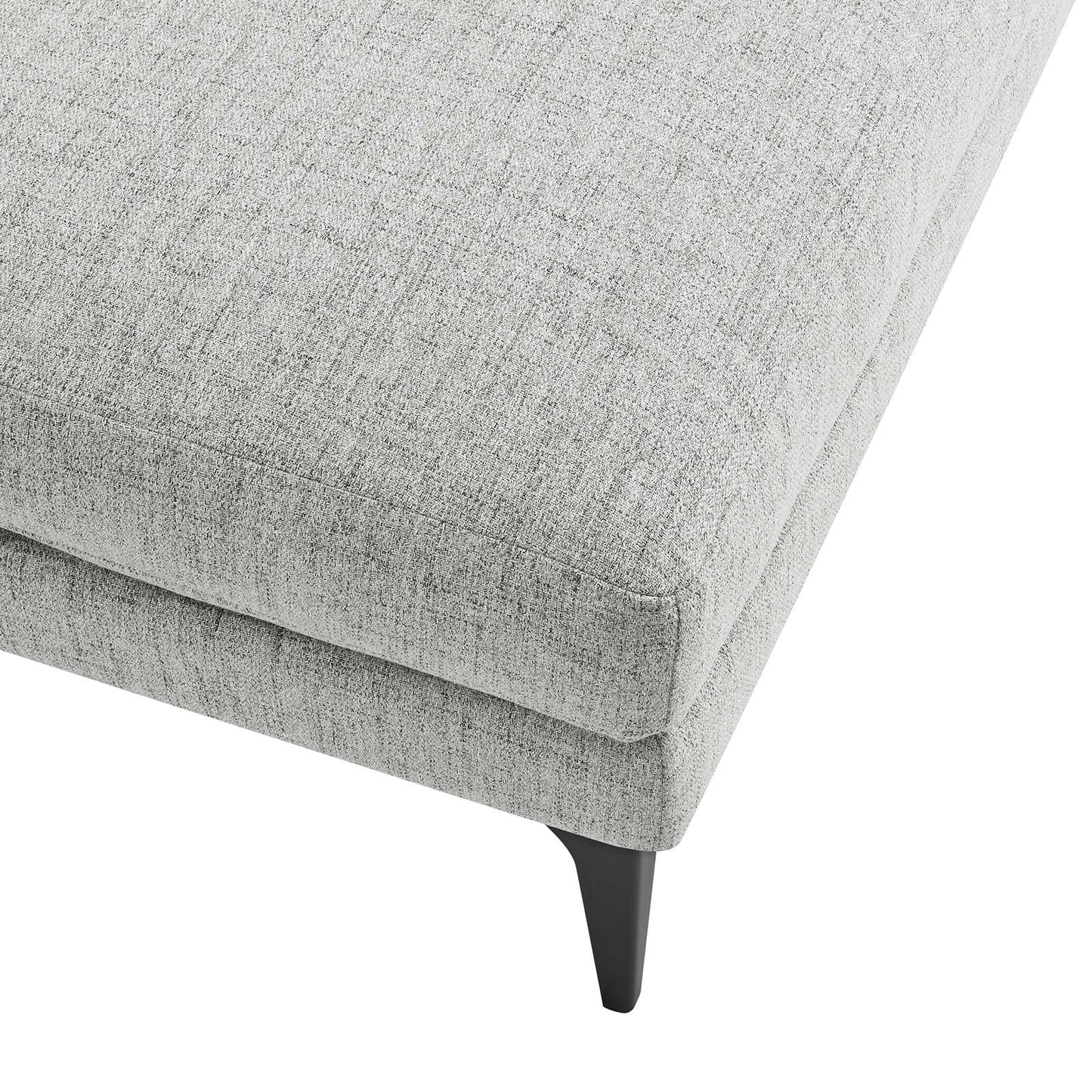 Evermore Upholstered Fabric Ottoman Light Gray EEI-6015-LGR