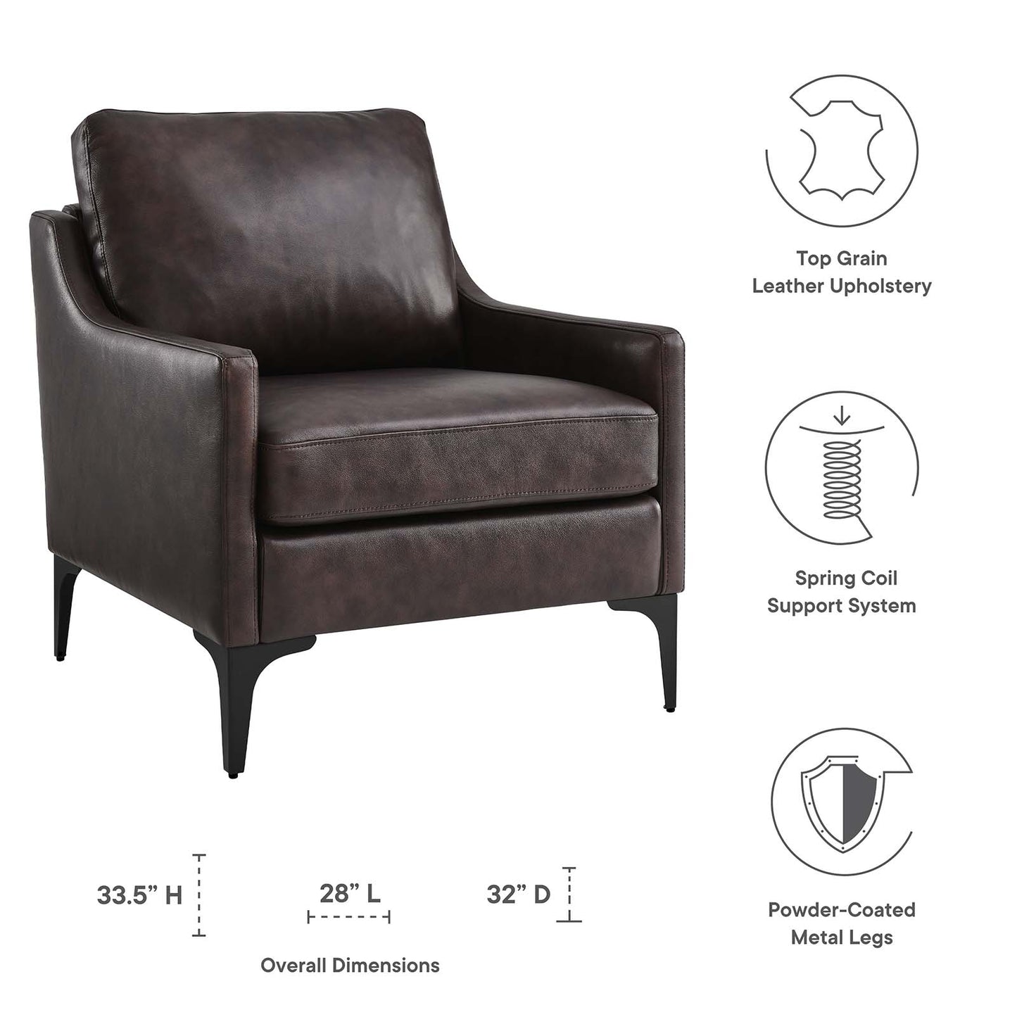 Corland Leather and Upholstered Fabric Armchair Collection