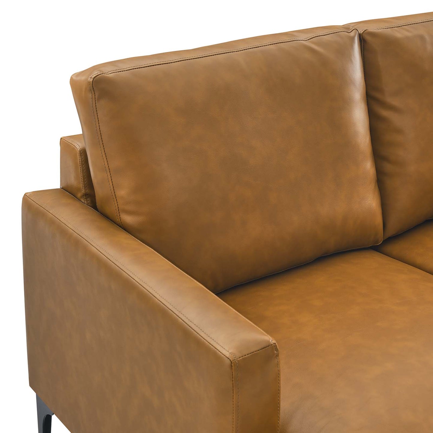 Evermore Vegan Leather Sofa Tan EEI-6049-TAN