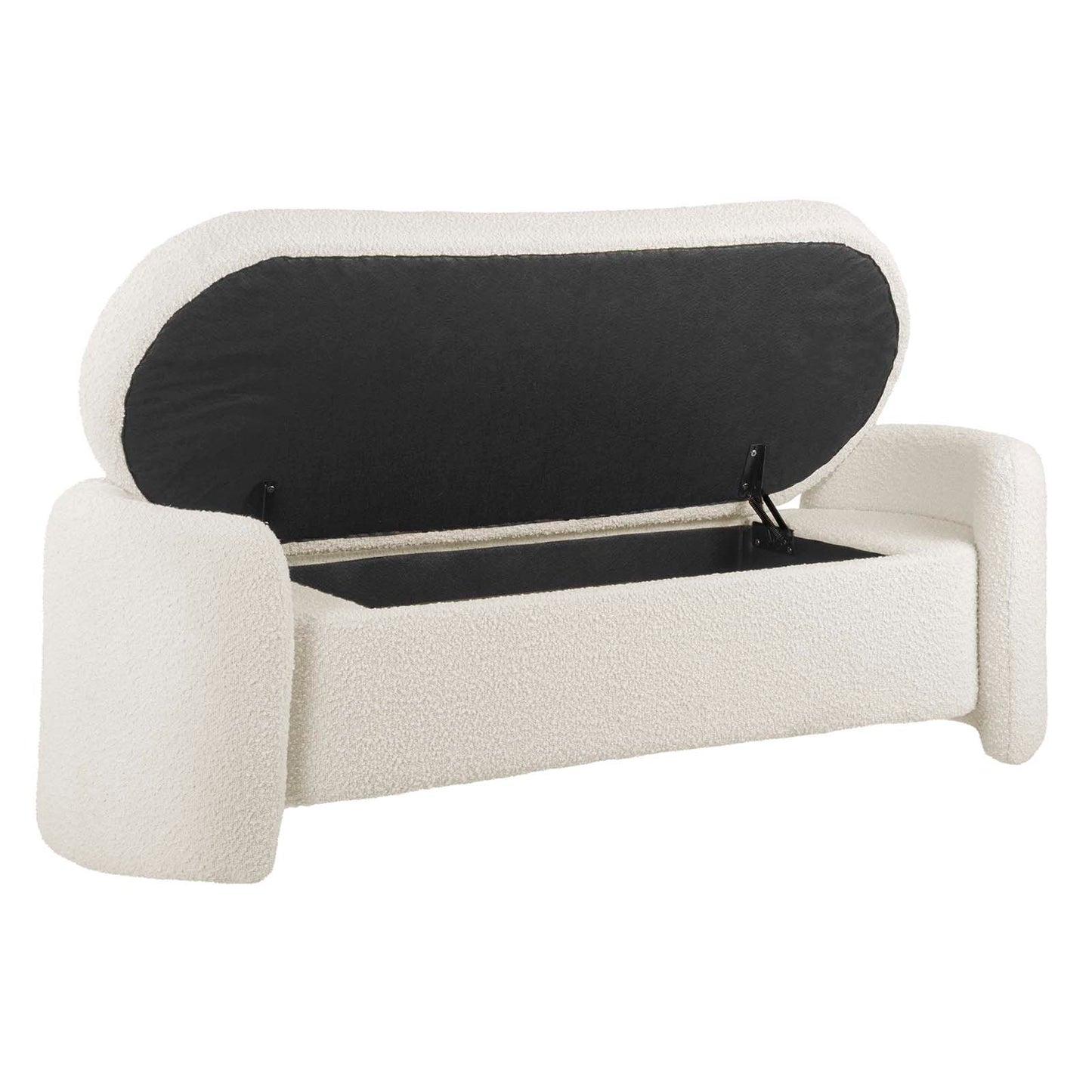 Nebula Boucle Upholstered Bench Ivory EEI-6056-IVO