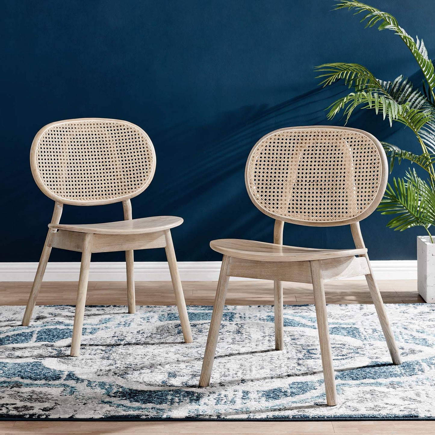 Malina Wood Dining Side Chair Set of 2 Gray