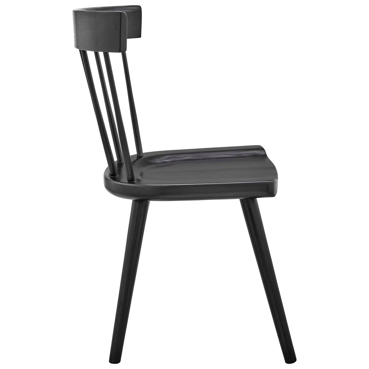 Sutter Wood Dining Side Chair Set of 2 Black EEI-6082-BLK