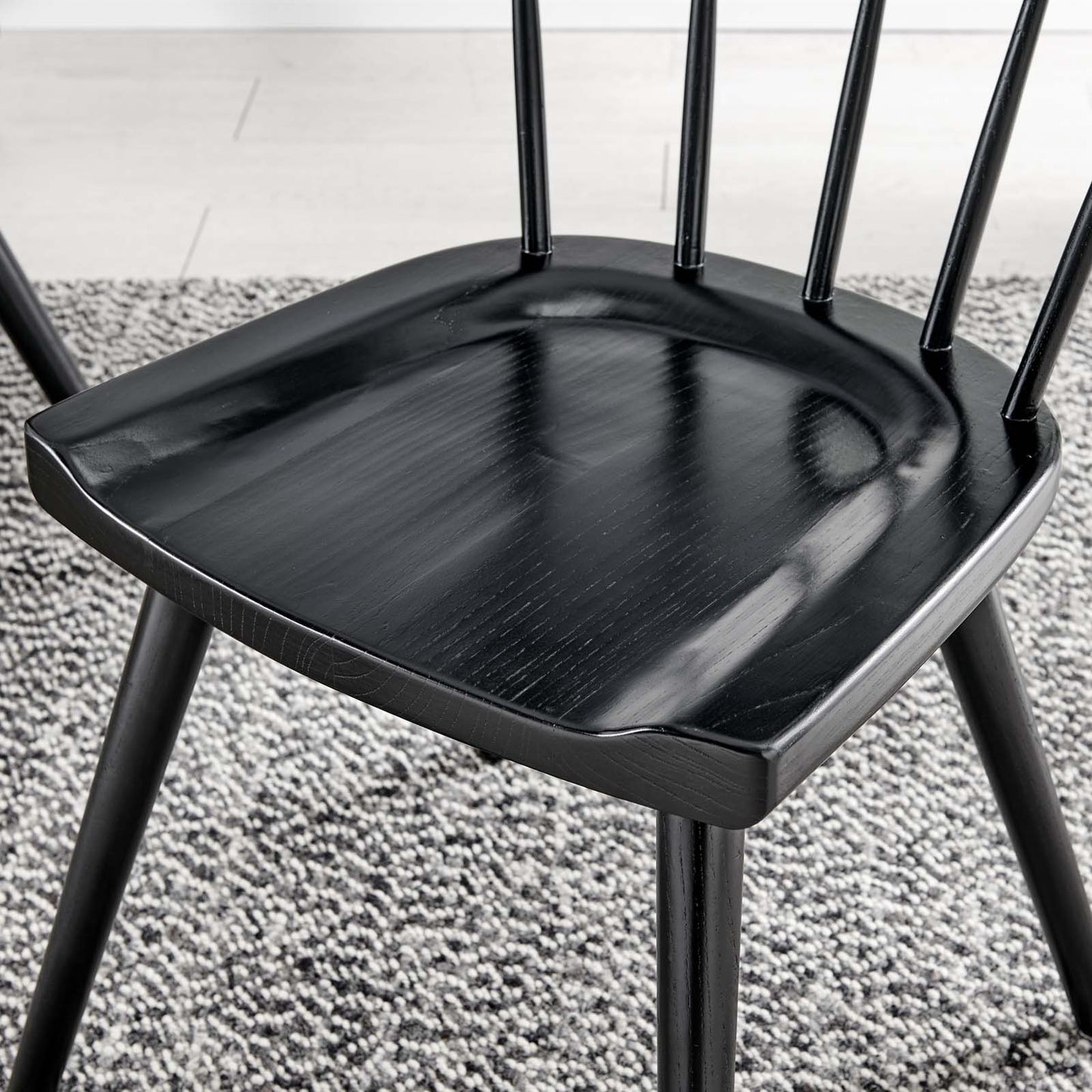 Sutter Wood Dining Side Chair Set of 2 Black EEI-6082-BLK