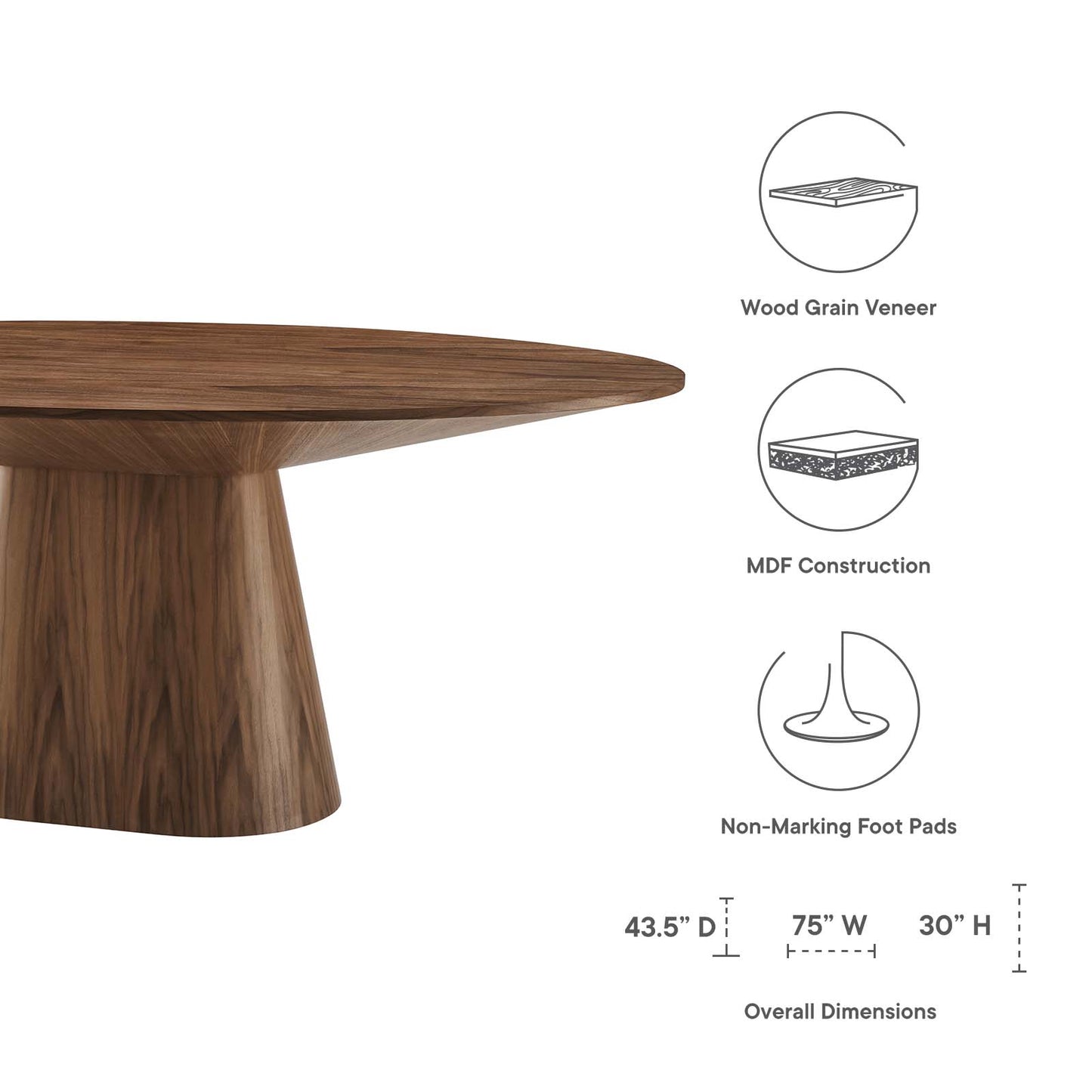 Provision 47" Round Dining Table - Oak and Walnut Options EEI-6102