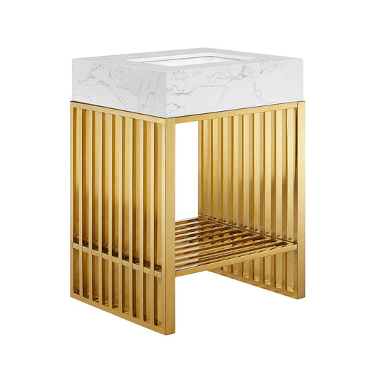 Gridiron 24" Bathroom Vanity White Gold
