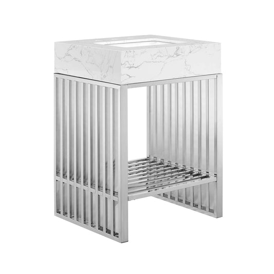Gridiron 24" Bathroom Vanity White Silver