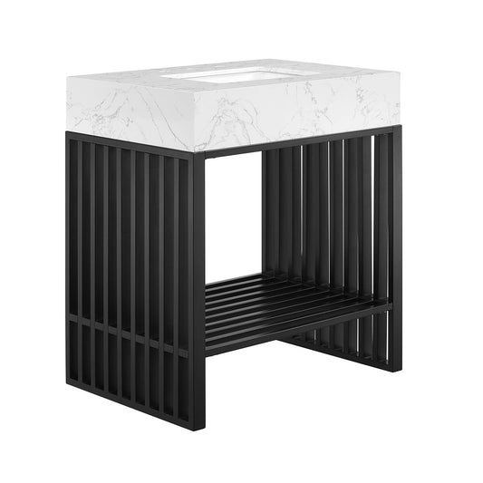 Gridiron 30" Bathroom Vanity White Black
