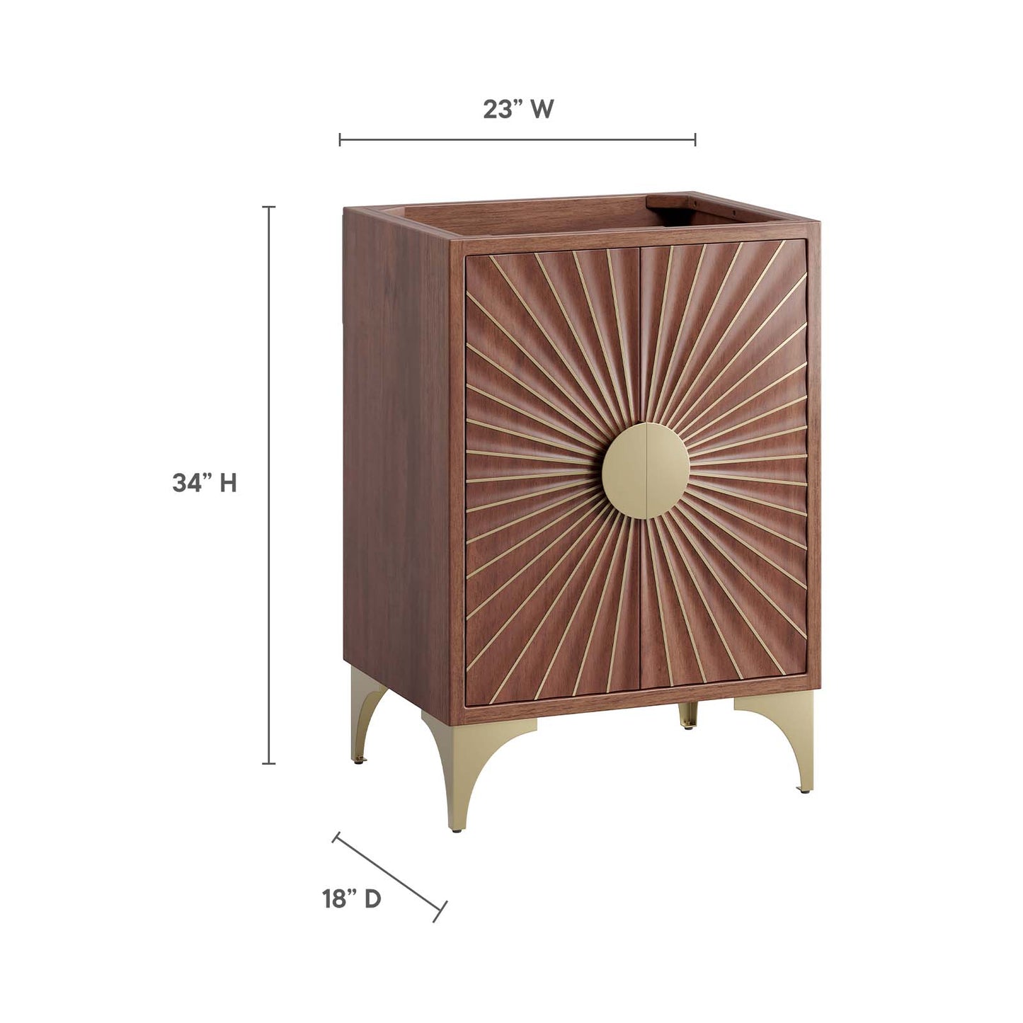 Daylight 24" Bathroom Vanity Cabinet Walnut