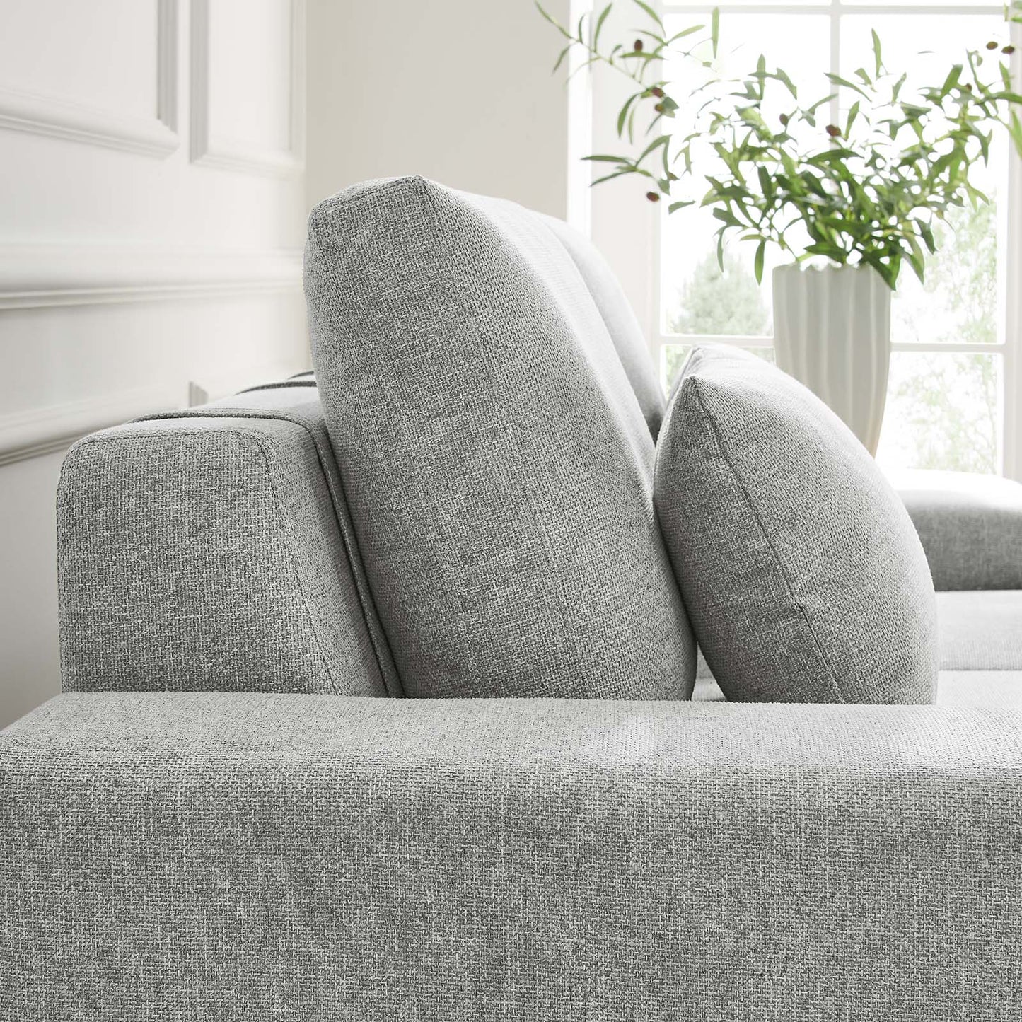 Proximity Upholstered Fabric Loveseat Light Gray EEI-6215-LGR