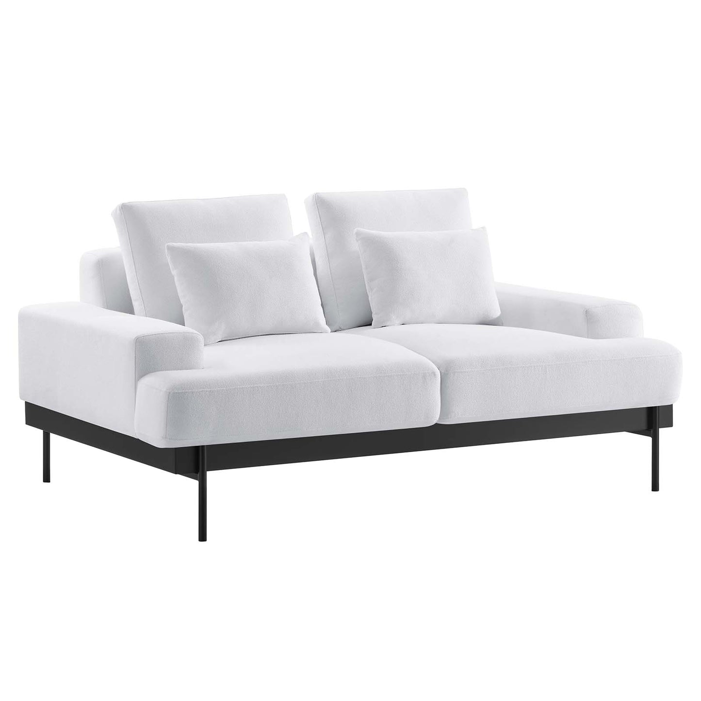 Proximity Upholstered Fabric Loveseat White EEI-6215-WHI