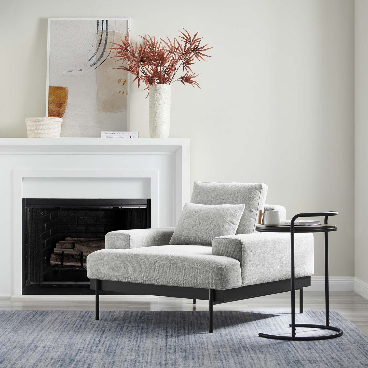 Proximity Upholstered Fabric Armchair Light Gray EEI-6216-LGR