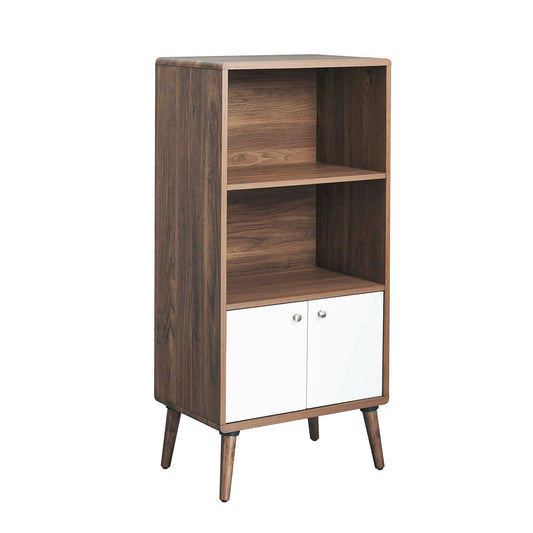 Transmit Display Cabinet Bookshelf Walnut White