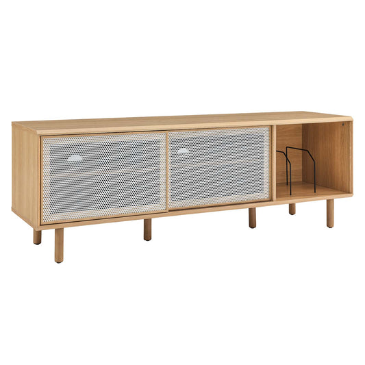 Kurtis 67" TV and Vinyl Record Stand Oak