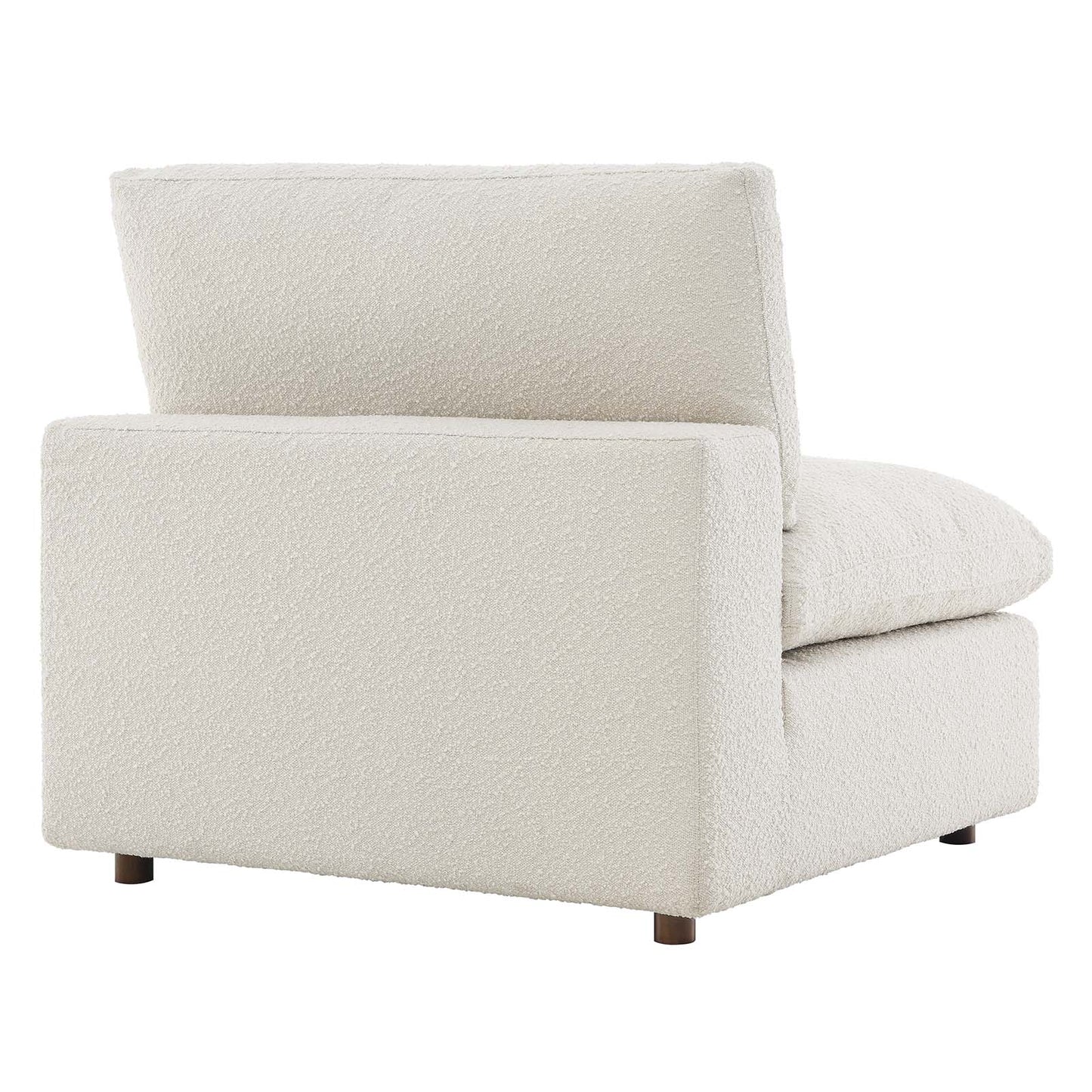 Commix Down Filled Overstuffed Boucle Fabric Armless Chair Ivory EEI-6257-IVO