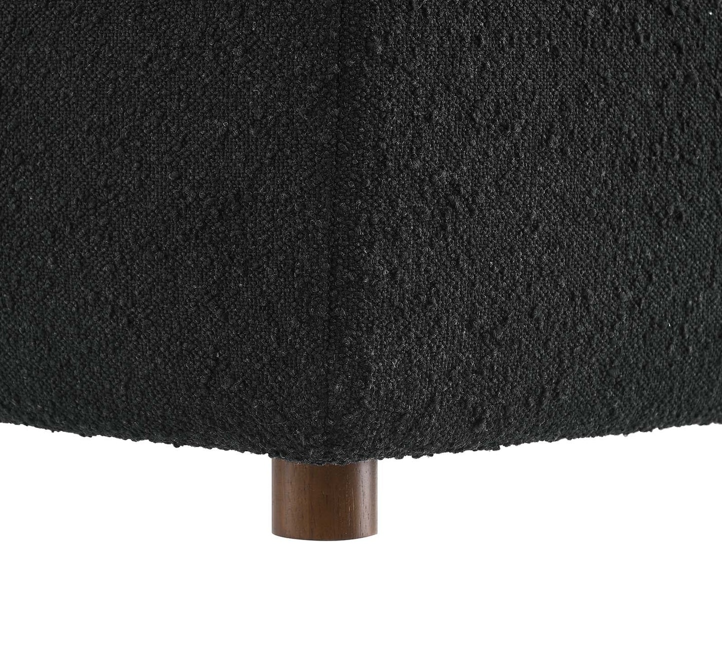 Commix Down Filled Overstuffed Boucle Fabric Ottoman Black EEI-6258-BLK