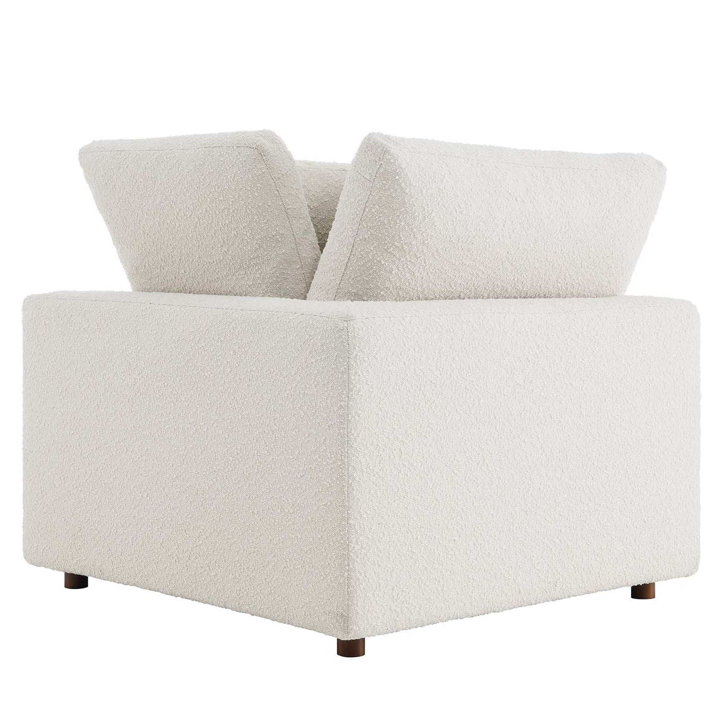 Commix Down Filled Overstuffed Boucle Fabric Corner Chair Ivory EEI-6259-IVO
