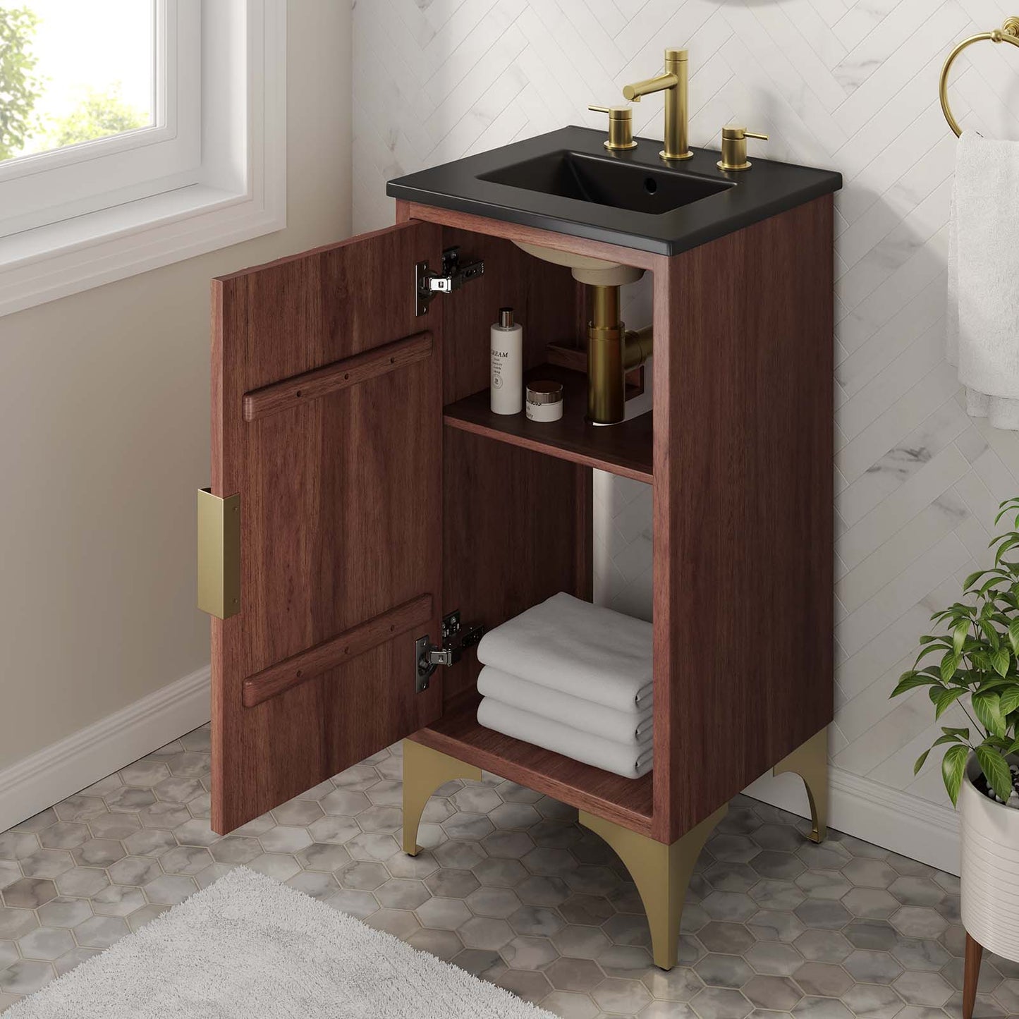 Daylight 18" Bathroom Vanity Black Walnut