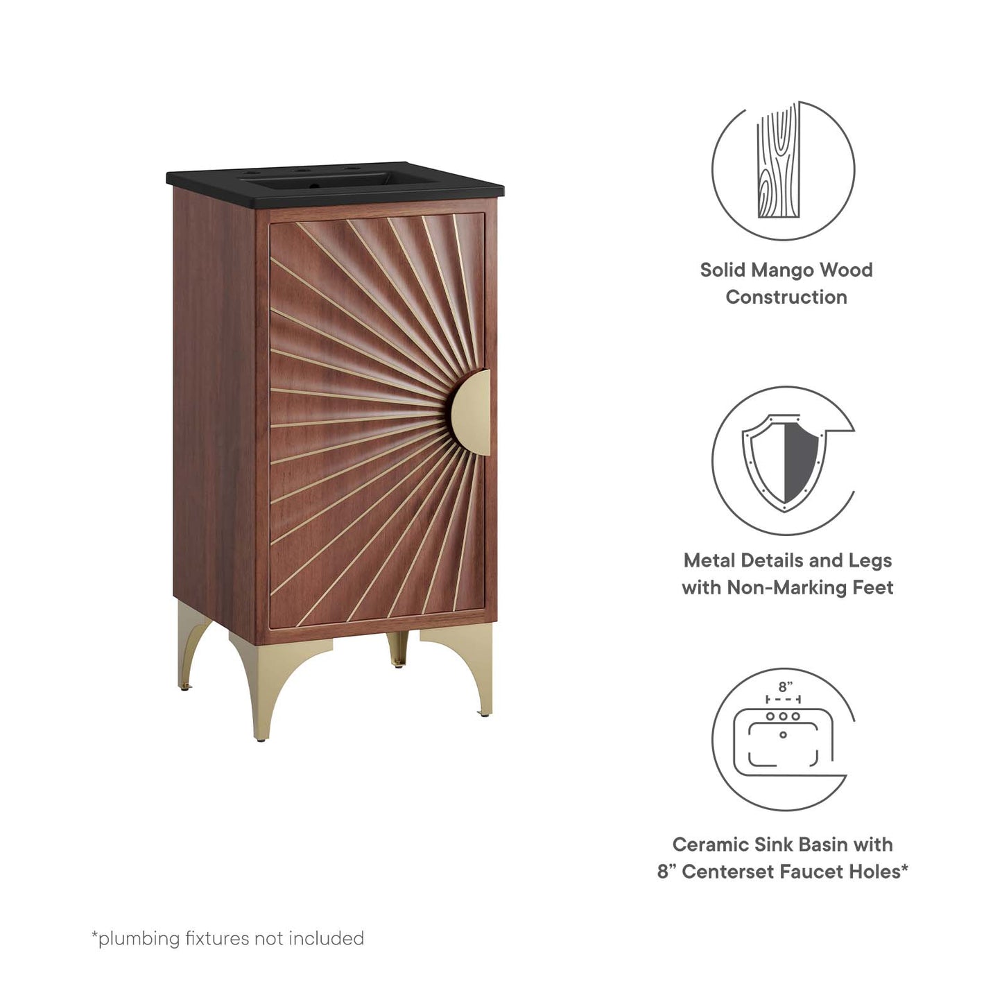 Daylight 18" Bathroom Vanity Black Walnut