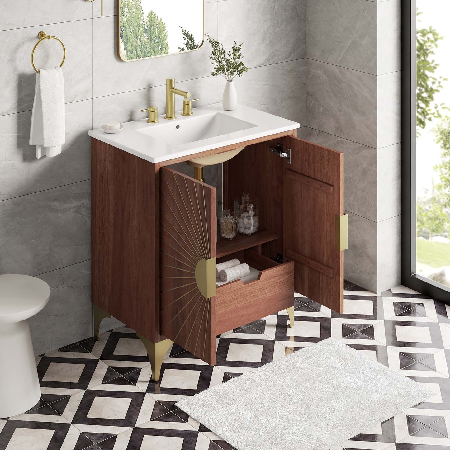 Daylight 30" Bathroom Vanity White Walnut