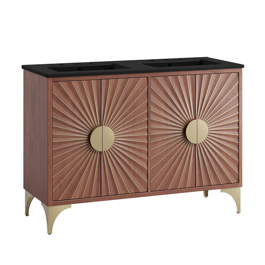 Daylight 48" Double Sink Bathroom Vanity Black Walnut