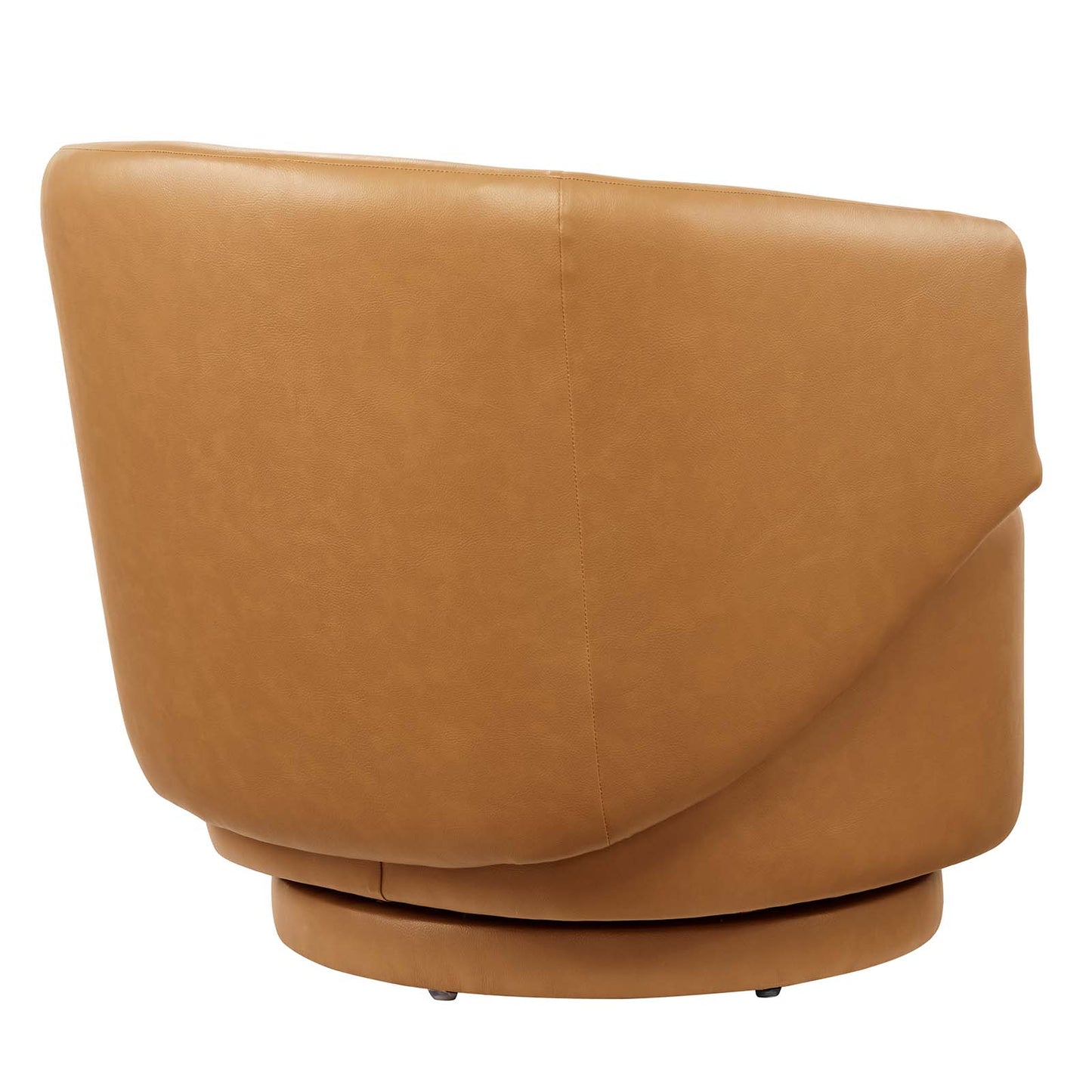 Celestia Vegan Leather Fabric and Wood Swivel Chair Tan EEI-6358-TAN