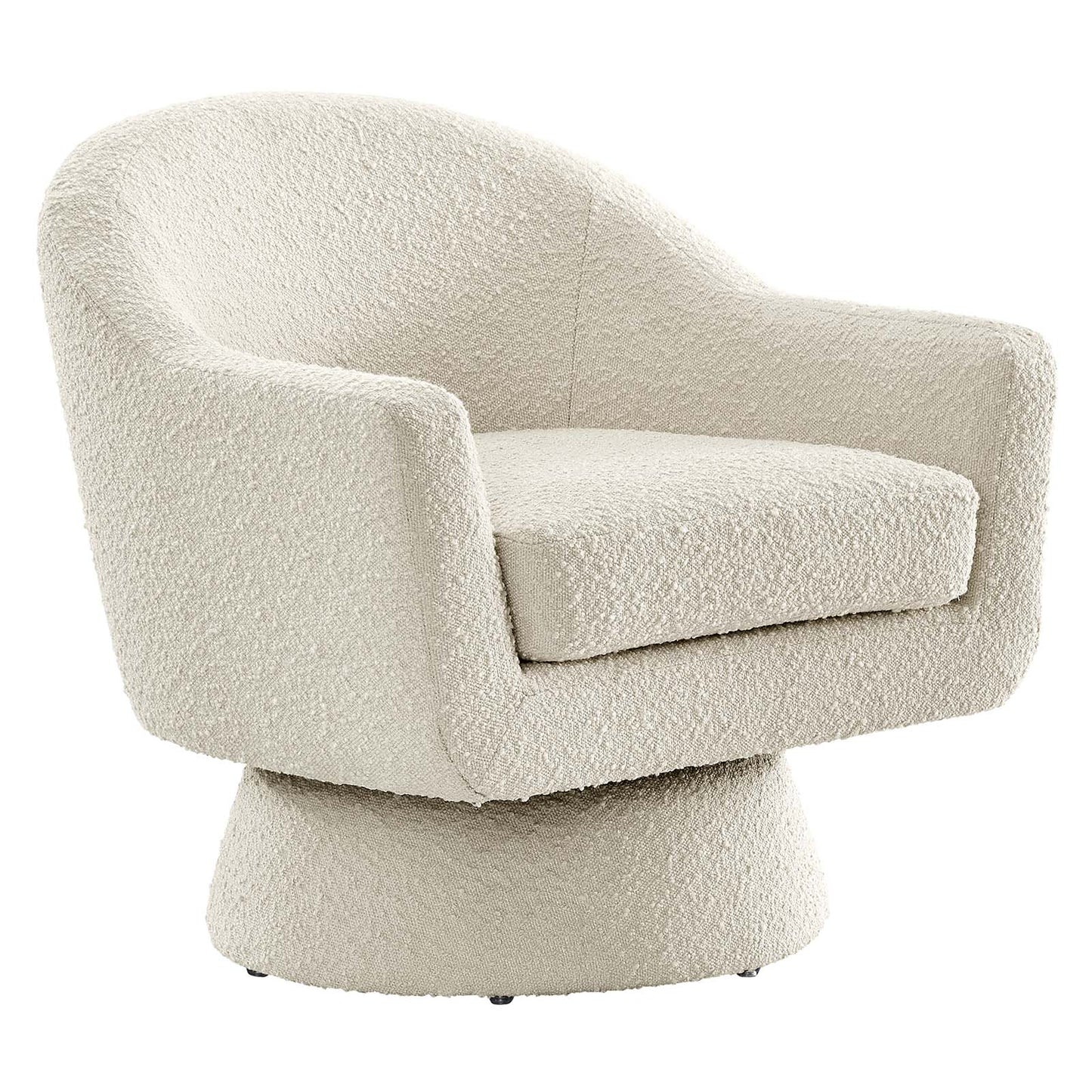Astral Boucle Fabric Boucle Fabric Swivel Chair Ivory EEI-6359-IVO