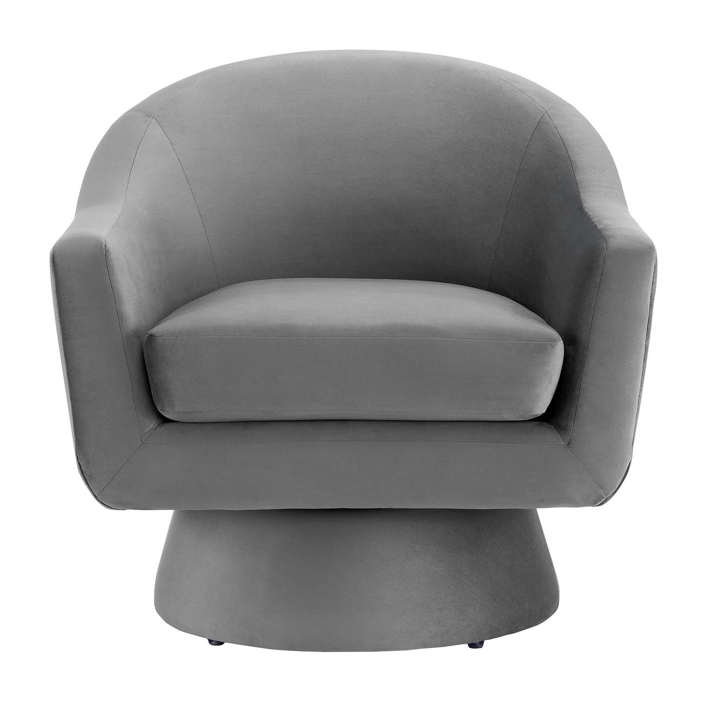 Astral Performance Velvet Fabric and Wood Swivel Chair Gray EEI-6360-GRY